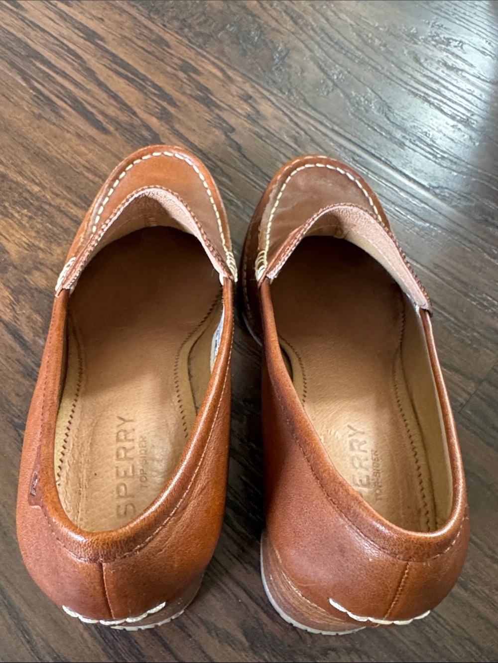 Sperry Brown Leather Block Heel Loafers - Picture 10 of 13